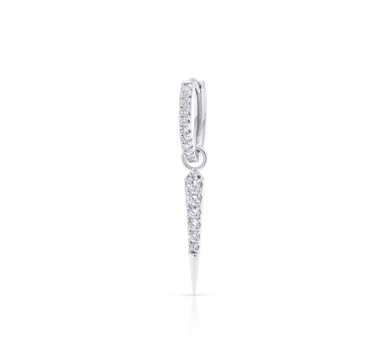 Single Spike LAB Diamond Silver Earring