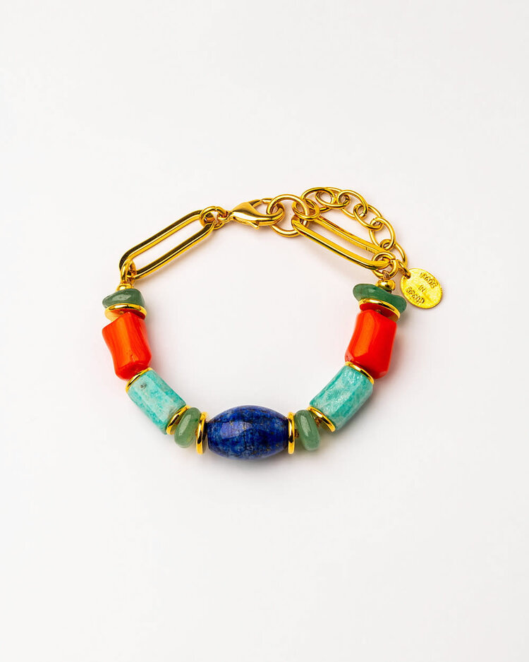 Chain Bracelet with Natural Stones