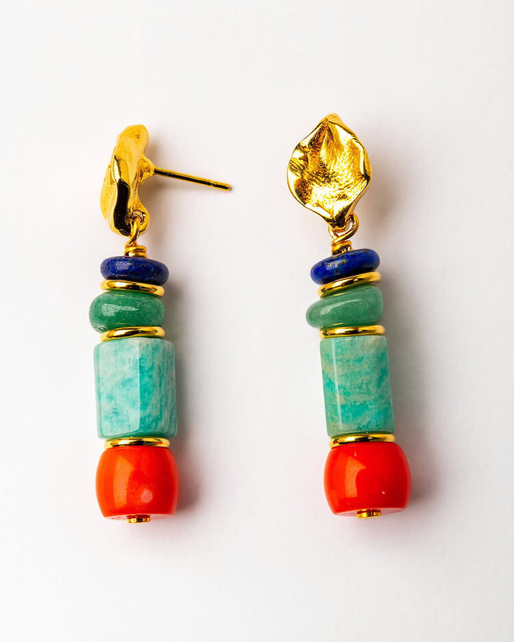 Drop Earrings Natural Stones