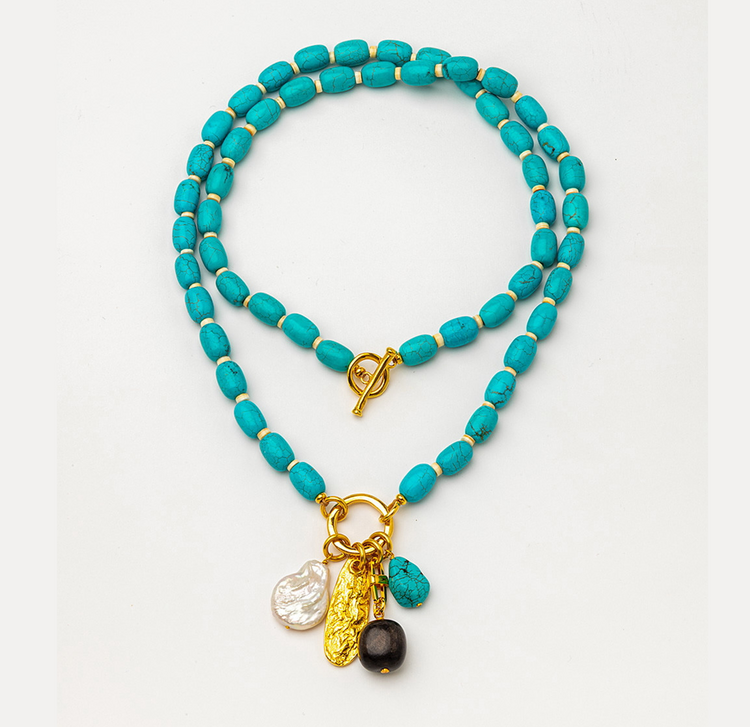 Long Necklace with Natural Stones