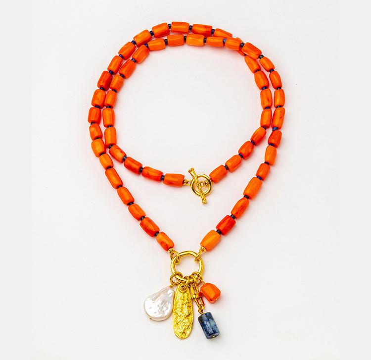 Long Necklace with Natural Stones