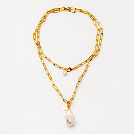 Long Necklace with  Pearl Drop Pendant