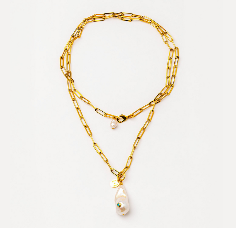 Long Necklace with  Pearl Drop Pendant