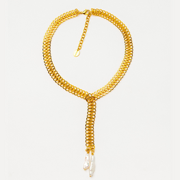 Link Necklace with Baroque Pearls