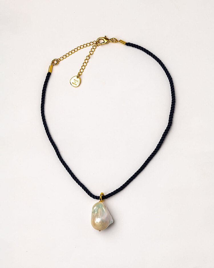 Cotton Choker Pearl Necklace