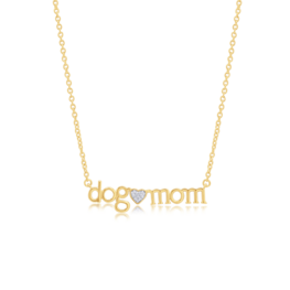 Silver LAB Dog Mom Necklace Gold Plated & Lab Diamonds