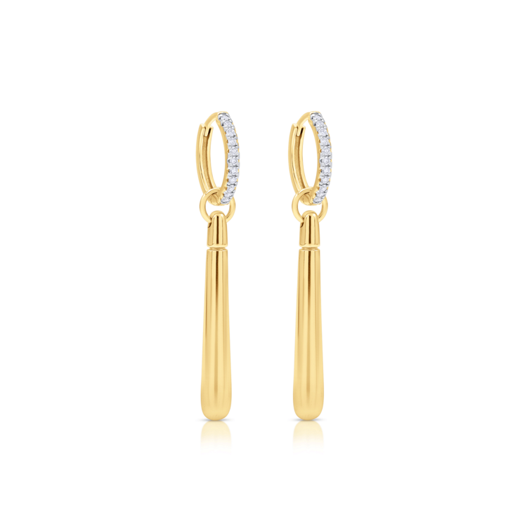 LAB Diamond Silver Drop Earring Small