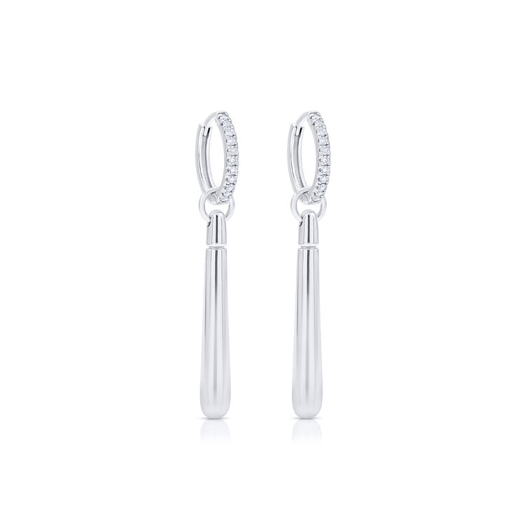LAB Diamond Silver Drop Earring Small
