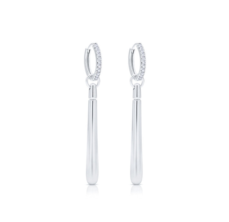 LAB Diamond Silver Drop Earring Large