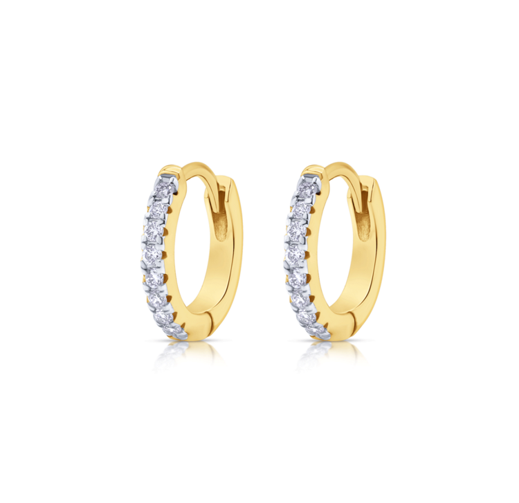 LAB Diamond Silver Petite Huggie Earrings