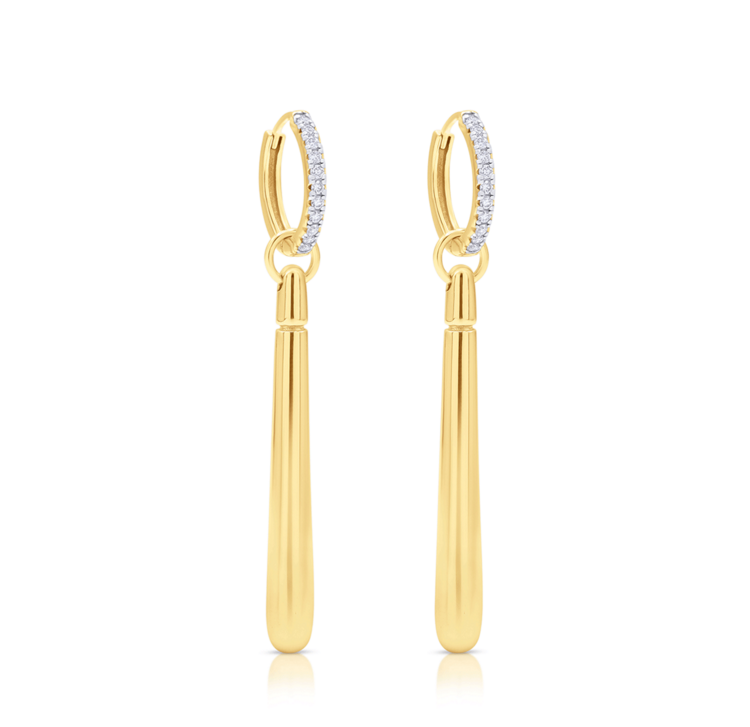 LAB Diamond Silver Drop Earring Large