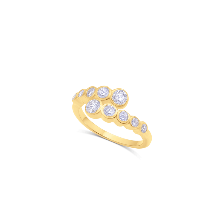 LAB Diamonds Gold Plated Silver  Ring