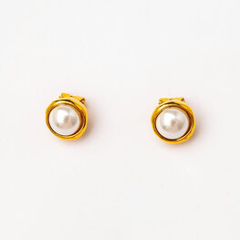 Clip Stud Earrings With Natural Stones