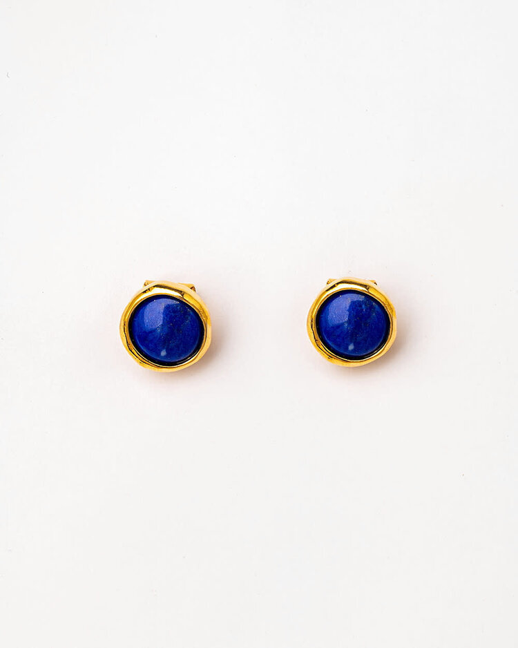 Clip Stud Earrings With Natural Stones