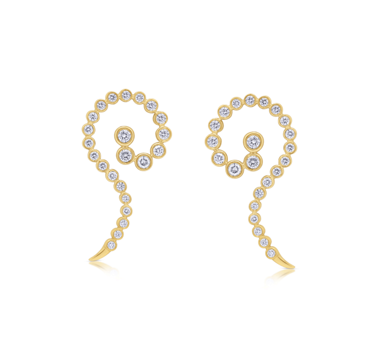 Serpentine Diamond Earrings