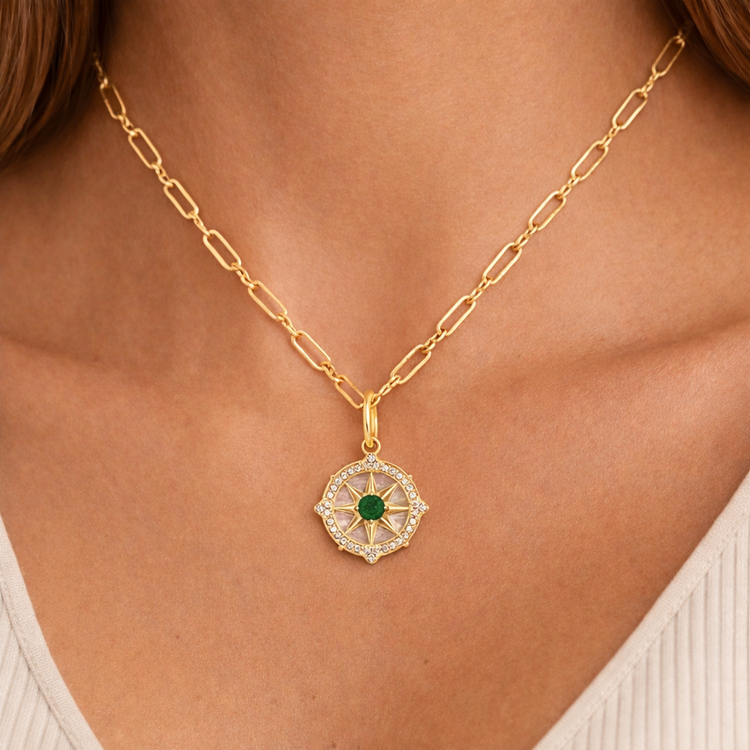 Emerald & Diamonds Necklace