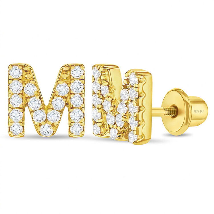 Sterling Silver Initial Earrings