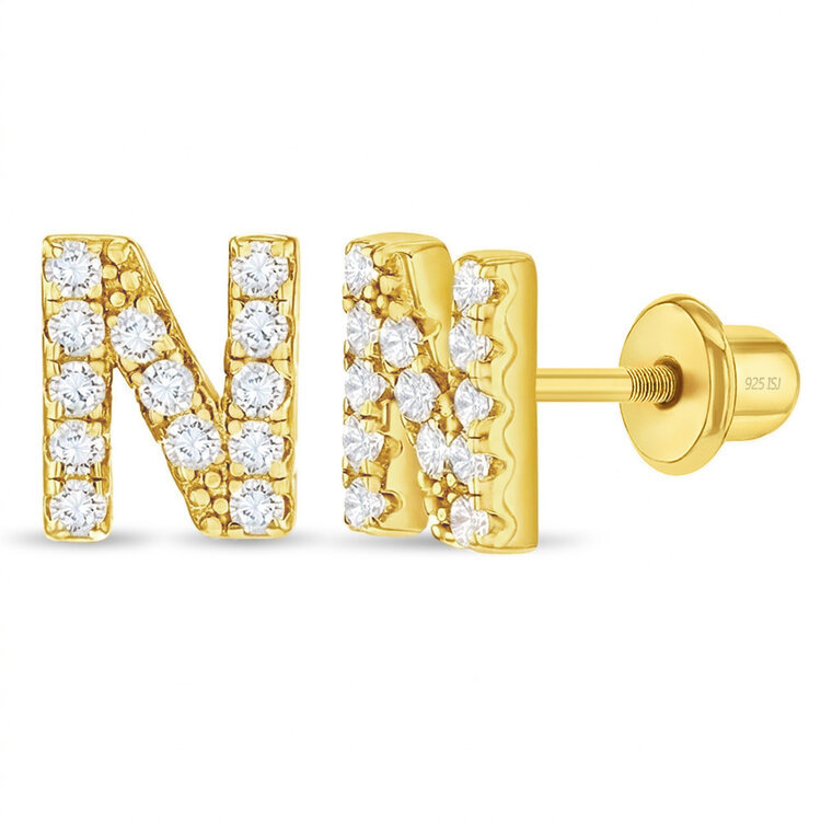 Sterling Silver Initial Earrings