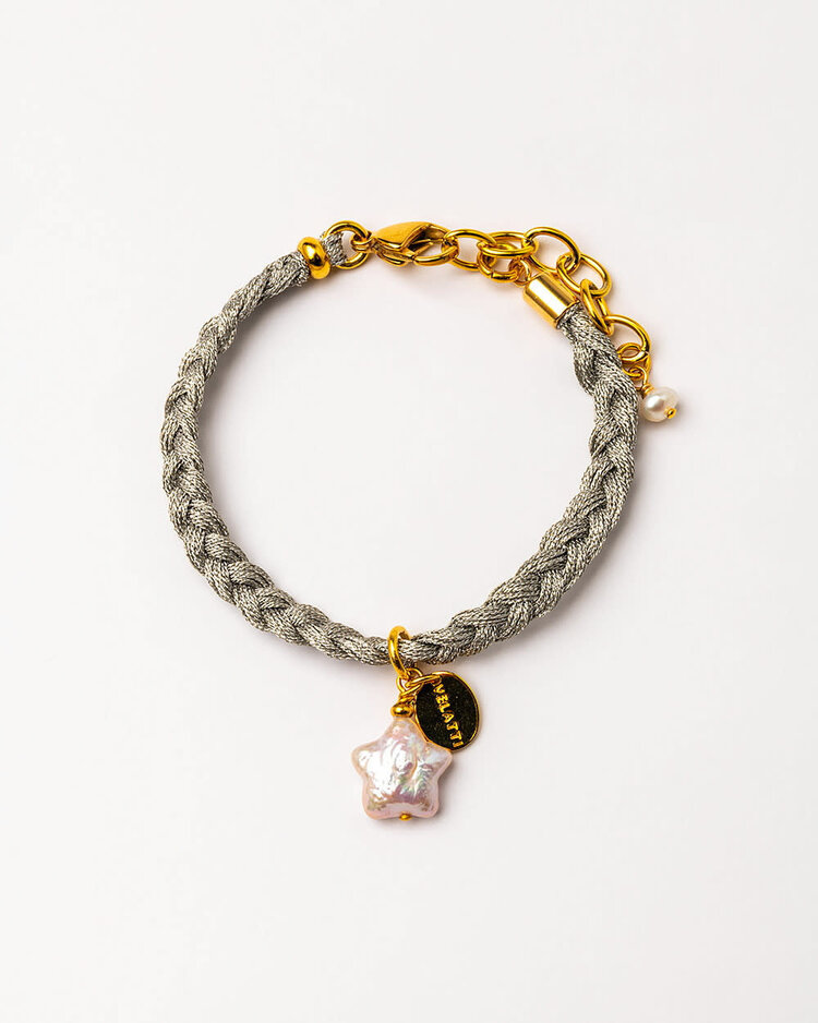 Braided Bracelet with Star Shaped Pearl