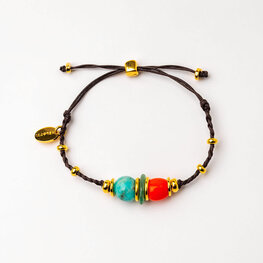Hand Braded Gold Plated Bracelet With Quartz