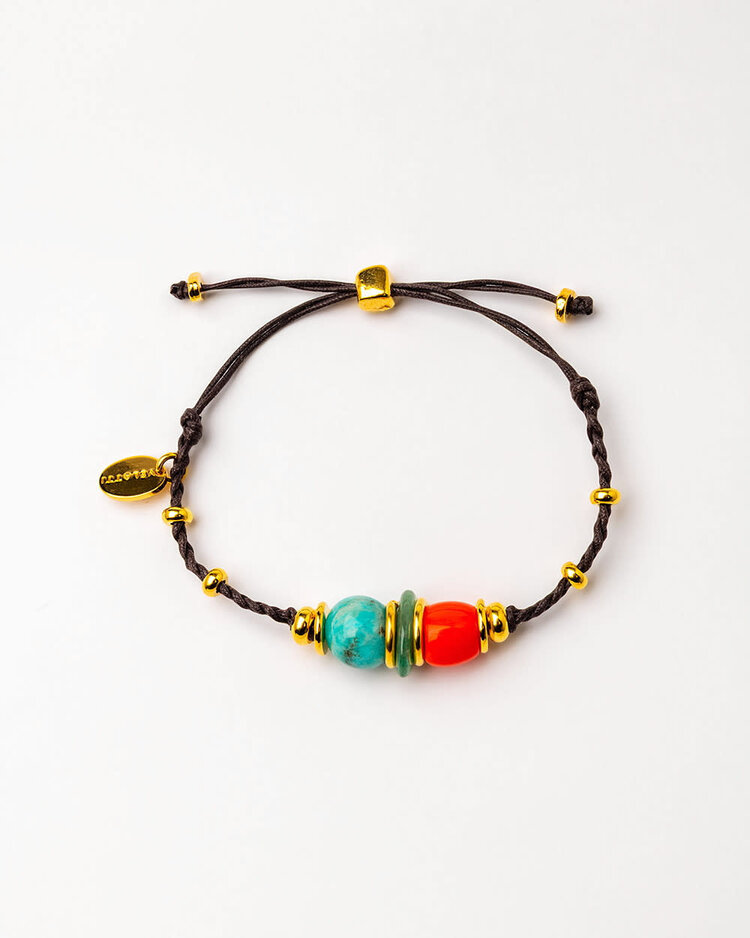 Hand Braded Gold Plated Bracelet With Quartz