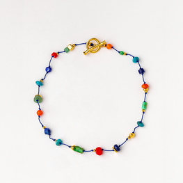 Blue Cord Short Necklace