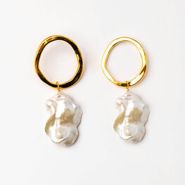 24k Gold Plated Earrings With Pearls