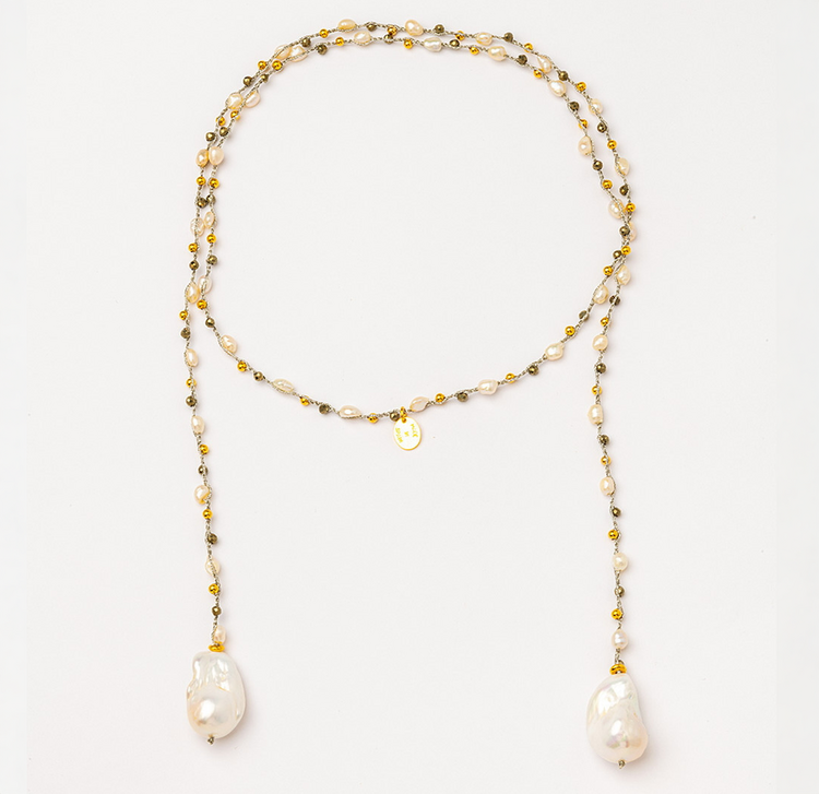Costal Baroque Pearl Wrap Necklace