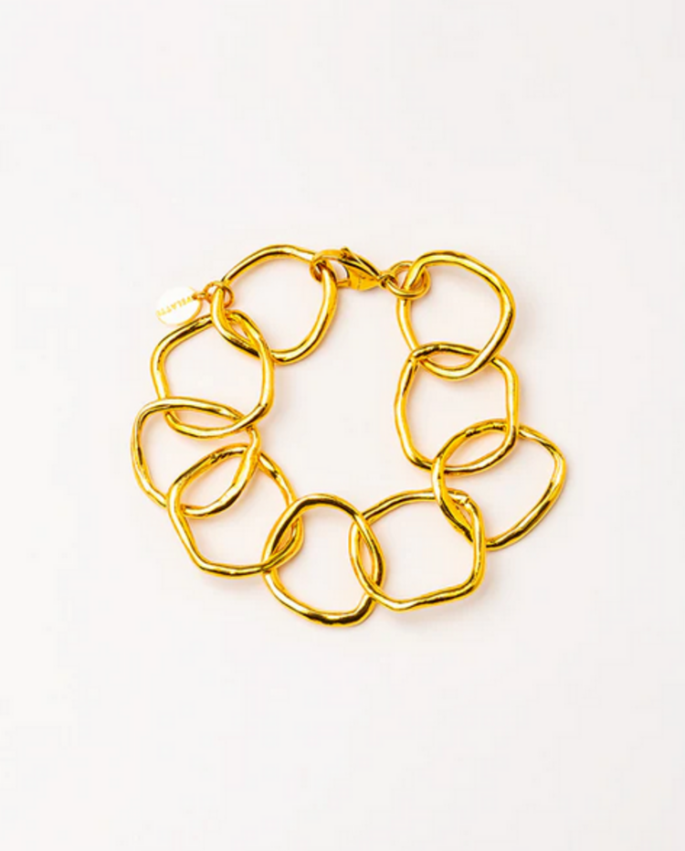 Gold Palted round Link Bracelet