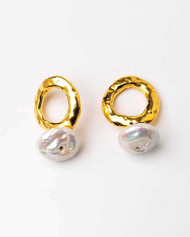 Gold plated 24k Pearl Earrings