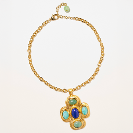 Camille Gem Cross Necklace