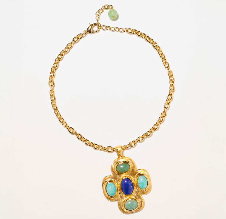 Camille Gem Cross Necklace