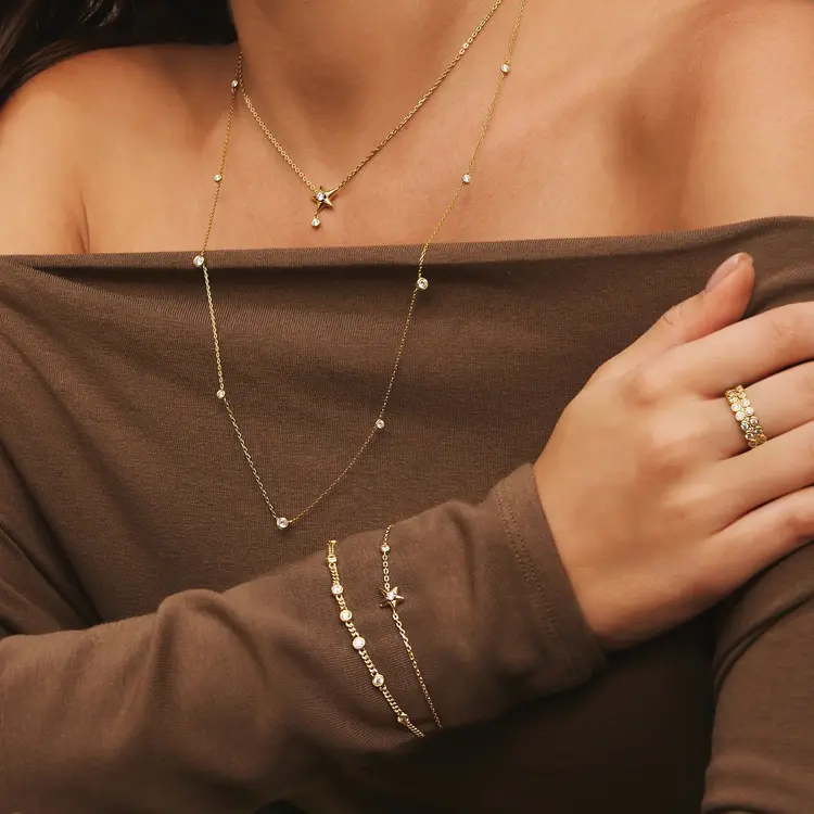 Ania Haie Sparkling Star Drop Necklace