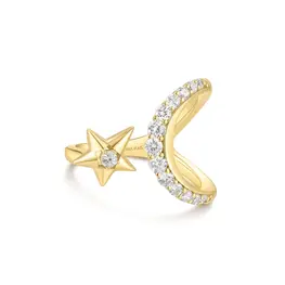 Ania Haie Sparkling Moon and Star Adjustable Ring