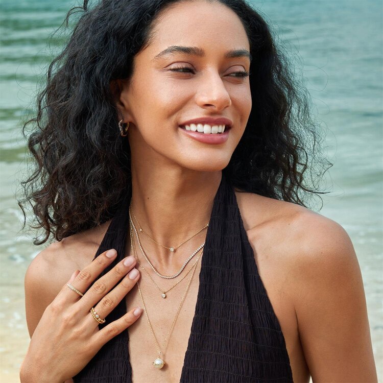 Ania Haie Pearl Halo Evil-Eye Necklace