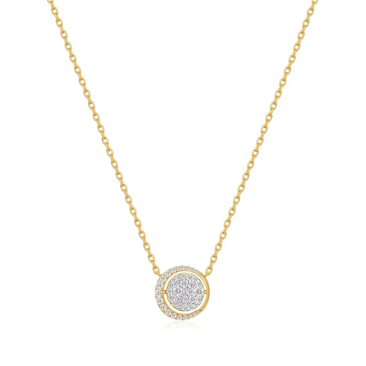 Ania Haie Pavé Moon Necklace