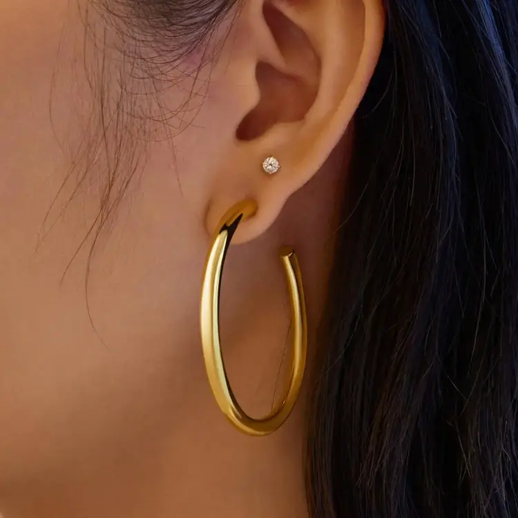 Ania Haie Classic Tube Large Hoop Earrings