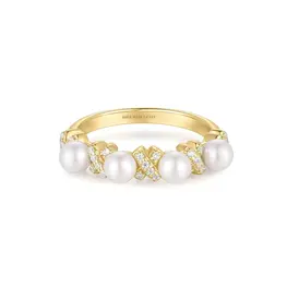 Ania Haie Braided Shell Pearl Ring