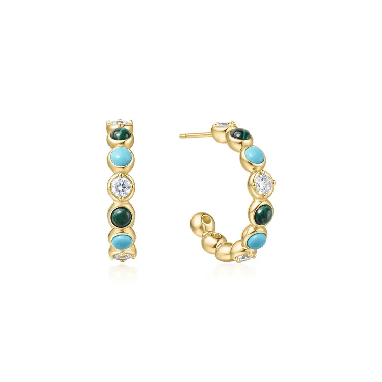 Ania Haie Malachite and Turquoise Hoops
