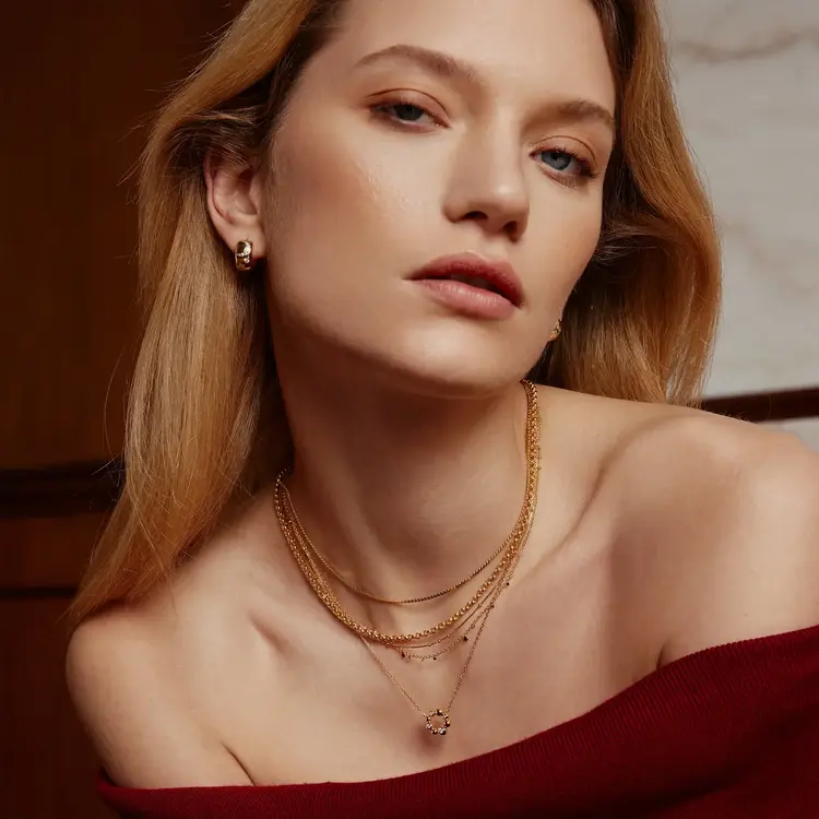 Ania Haie Asymmetric Beaded Circle Necklace