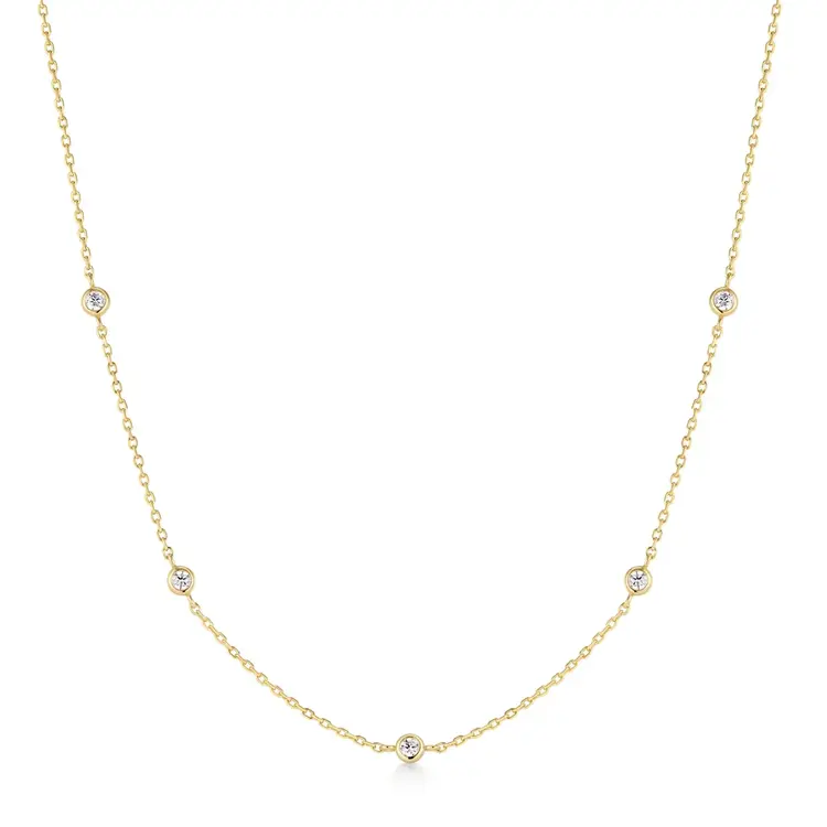 Ania Haie Classic Bezel-Set Station Necklace