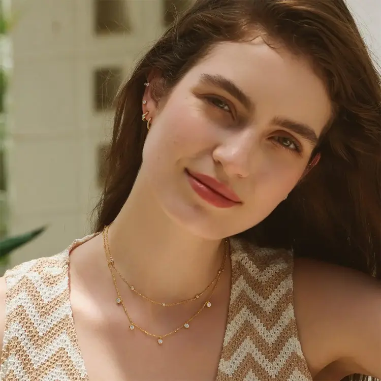 Ania Haie Classic Bezel-Set Station Necklace