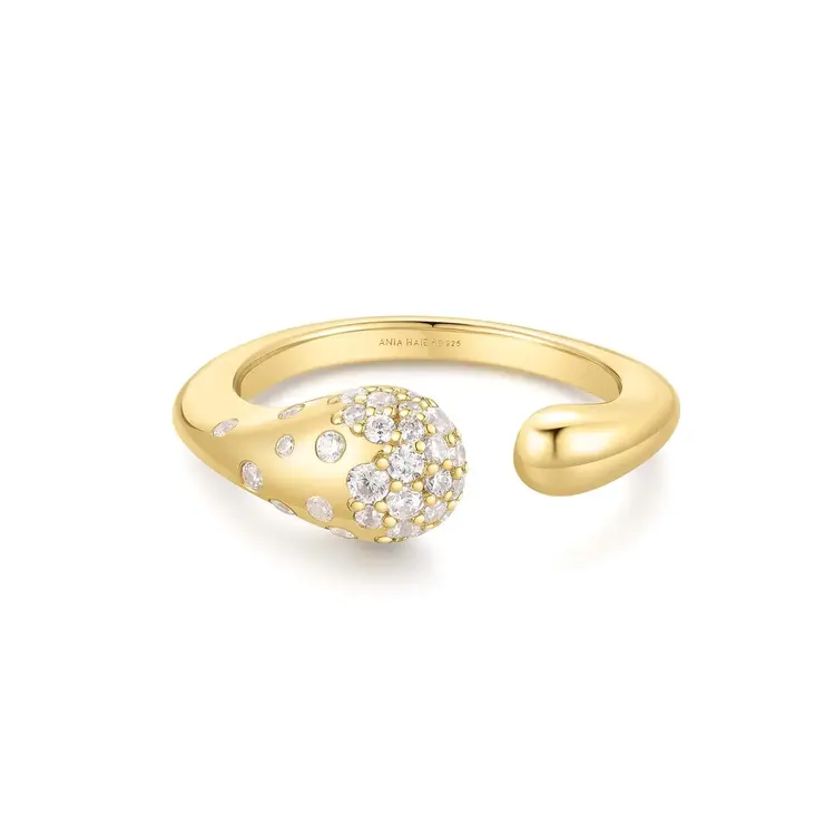 Ania Haie Sparkling Sculptural Crossover Ring