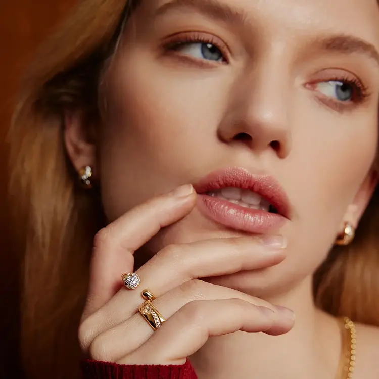 Ania Haie Sparkling Sculptural Crossover Ring
