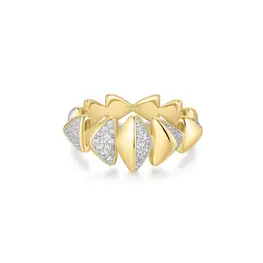 Ania Haie Two-Tone Sparkling Bold Puffy Spike Ring