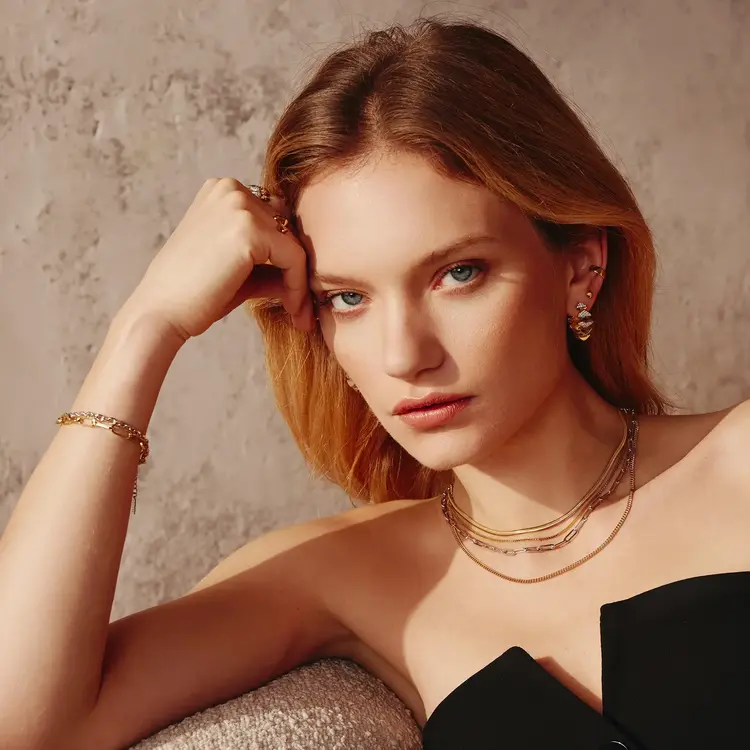 Ania Haie Two-Tone Sparkling Bold Puffy Spike Hoop Earrings