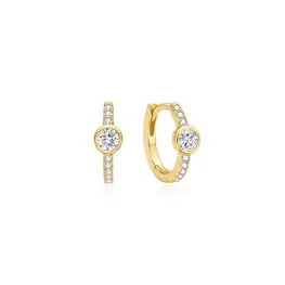 Ania Haie Pavé Row & Bezel-Set Huggie Hoop Earrings
