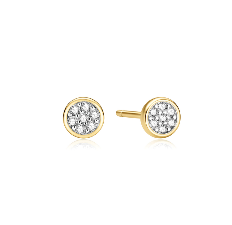 Ania Haie Small Pavé Disc Stud Earrings