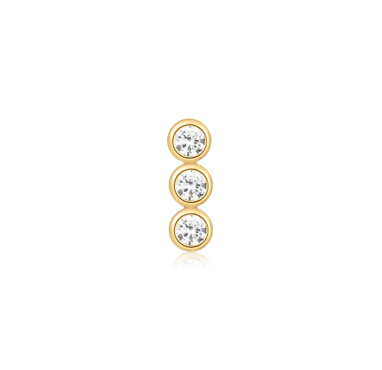 Ania Haie Single Triple Stone Bezel Earring