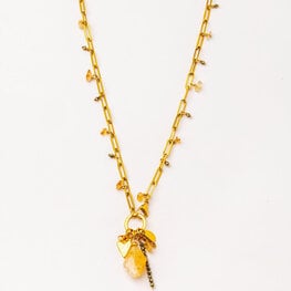 Mosaico Citrine & Pyrite Necklace